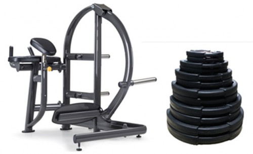 อุปกรณ์ฝึกความแข็งแรงกล้ามเนื้อบั้นท้าย (Rear Kick) พร้อมแผ่นน้ำหนักหุ้มยาง 120 กิโลกรัม ยี่ห้อ SPORTS ART รุ่น A975